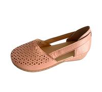 Sandalen Damen Elegant Plateau Vintage Leicht Bequem Strand Sandale Atmungsaktive rutschfest Keilabsatz Plateau Schuhe Retro Sommerschuhe Trekkingsandalen Sandalen Damen 40 Böhmen Ledersandalen