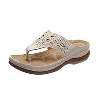 Sandalen Damen Elegant Plattform Sexy Sommer rutschfest Sandaletten Vintage Retro Keilabsatz Sommerschuhe Böhmen Keilsandale Strandsandalen Sandalen Damen Bequem Wandersandalen
