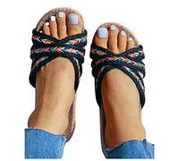 Sandalen Damen Flach - Espadrilles FüR Damen Sommerschuhe Elegant Rutschfest Slippers, Hausschuhe Sommer Hausschuh Weich Freizeitschuhe Pantoffeln Slip-On Bequem Pantoletten Schlappen Flip Flop