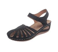 Sandalen Damen Geschlossene Zehen Sandaletten Damen Mit Keilabsatz Orthopädische Sommerschuhe Keilsandalen Hohl Atmungsaktiv Damensandalen Bequeme Freizeit Sommersandalen Outdoorsandale