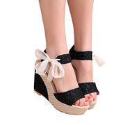 Sandalen Damen Keilabsatz Sandalen Damen Sommer Elegante Bohemian Pantoletten Sandals Schlappen Mode Weich Orthopädische Sandalen Sommerschuhe Plattform Clogs Outdoor Mit Absatz