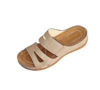 Sandalen Damen Leicht Robuste Hausschuhe Wasserfest Rutschfest Plateau Mit Keilabsatz Und Gürtelschnalle Günstig Pantoletten Elegant Bequeme Badeschuhe Schlappen Für Grip Halt Badelatschen Orthopädie