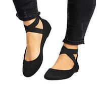 Sandalen Damen mit Absatz Ballerinas Elegant Absatz Flache Schuhe Hochzeit Damen Geschlossene Hausschuhe Leder Frauen Loafer Slipper Damenschuhe Slip-On Orthopädische Wanderschuhe