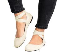 Sandalen Damen mit Absatz,Damen Ballerinas Elegant Absatz Flache Schuhe Hochzeit Damen Geschlossene Hausschuhe Leder Frauen Loafer Slipper Damenschuhe Slip-On Orthopädische Wanderschuhe