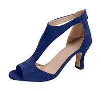 Sandalen Damen Mit Absatz, Römersandalen Peep Toe Pumps Sommer, Stöckelschuhe Atmungsaktive Outdoorsandale Absatzschuhe Modische Elegant High Heels Sandaletten Mit Reißverschluss