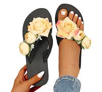 Sandalen Damen mit Absatz RöMisch Atmungsaktiv Strasssteine Glitzer Offene Flache Schuhe Freizeit Flach Sandalette Flip Flop Leicht Sommer Sandalette Badesandalen Badeschuhe Badelatschen