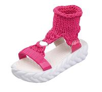 Sandalen Damen mit Absatz Sommer Freizeitsandalen Leichte Flach Sandalen Zehentrenner Keilsandalen mit Zwei Bändern Badesandalen Sandaletten