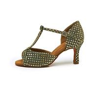 Sandalen Damen Mit Absatz Sommer High Heels Tanzschuhe Latein Heel Satin Weicher Sohle Schuhe Elegant Damenschuhe Sandaletten Blockabsatz Damen-Tanzschuhe Strandschuhe Hochzeitsschuhe Sandalette Gold