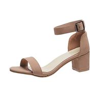 Sandalen Damen Mit Absatz Sommer High Heels Up Lace Atmungsaktive Schuhe Chunky Casual Elegant Pleaser Tanzschuhe Latein Elegante Hohe Sandaletten Blockabsatz Sandalette Hochzeitsschuhe Für Khaki 38