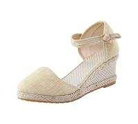 Sandalen Damen Orthopädische Vorne Geschlossen Tanzschuhe Sommerschuhe mit Keilabsatz Trendige Sandalen Verbenas Espadrilles mit Riemchen Wedges Plateau Sandalen Keilsandalen Sommer