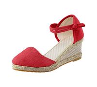 Sandalen Damen Orthopädische Vorne Geschlossen Tanzschuhe Sommerschuhe mit Keilabsatz Trendige Sandalen Verbenas Espadrilles mit Riemchen Wedges Plateau Sandalen Keilsandalen Sommer