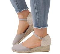 Sandalen Damen Orthopädische Vorne Geschlossen Tanzschuhe Sommerschuhe mit Keilabsatz Trendige Sandalen Verbenas Espadrilles mit Riemchen Wedges Plateau Sandalen Sommer Sandalen Keilsandalen Sandalen