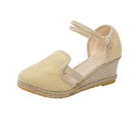 Sandalen Damen Orthopädische Vorne Geschlossen Tanzschuhe Sommerschuhe mit Keilabsatz Trendige Sandalen Verbenas Espadrilles mit Riemchen Wedges Plateau Sandalen Keilsandalen Sommer