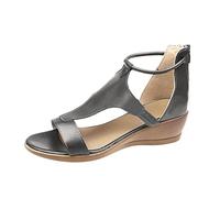 Sandalen Damen Plateau rutschfest Atmungsaktive Vintage Strand Sandale Bequem Retro Plattform Sommerschuhe Leicht Römersandalen Ledersandalen Sandalen Damen 38 Sexy Pantoletten Schuhe