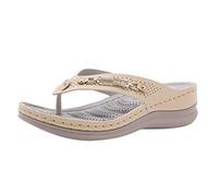 Sandalen Damen Plattform Sommer Böhmen Retro Sandaletten rutschfest Bequem Keilabsatz Strand Sandale Atmungsaktive Freizeitsandale Strandsandalen Sandalen Damen 40 Leicht Wandersandalen