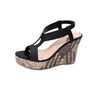 Sandalen Damen Sale, Elegant Keilsandalen Damen Sommer Sandaletten mit Keilabsatz Sommerschuhe Plateau Sandals Fischmaul Römersandalen High Heels Sandale Slingback Bequem Peep Toe Strandschuhe