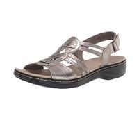 Sandalen Damen Sale, Orthopädische Sandaletten Slingback Sandale PU Leder Sandalette mit Verstellbare Klettverschluss Römersandalen Damen Sommer Plateau Slipper Peeptoes Keilabsatz Sommerschuhe