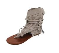 Sandalen Damen Sommer Freizeitsandalen Leichte Flach Sandalen Zehentrenner Keilsandalen mit Hohen Absätzen Römersandalen Slingback Sandalen