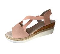 Sandalen Damen Sommer Freizeitsandalen Leichte Vorne Geschlossen Zehentrenner Keilsandalen mit Wechselfußbett Badesandalen Slingback Sandalen