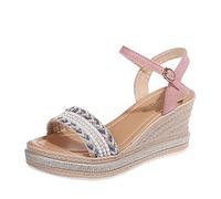 Sandalen Damen Sommer Große Größen Women Heel Casual Platform Pearl Schuhe Roman Spring Summer Und Damensandalen Bequem Frauen Strand Sandaletten Outdoor Beach Sandals Trekking Bequeme Elegant Rosa