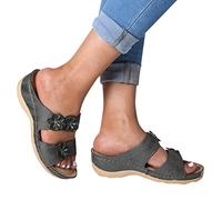 Sandalen Damen Sommer Keilabsatz Sexy Freizeit Leicht Sandaletten Atmungsaktive rutschfest Plateau Plateau Schuhe Sommer Römersandalen Trekkingsandalen Damen Sandalen Schwarz Bequem Wandersandalen
