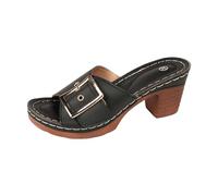 Sandalen Damen Sommer Pantoletten Orthopädische Hausschuhe Keilabsatz Leder Vintage Sommerschuhe Clogs & Pantoletten Wedge Mit Absatz Fussbett Slides Slipperstrandschuhe Peep Toe Plateau