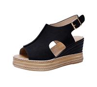 Sandalen Damen Sommer Plateau Vintage Bequem Retro Plateau Schuhe rutschfest Atmungsaktive Plattform Sommerschuhe Leicht Strandsandalen Pantoletten Schuhe Damen Sandalen Bequem Sommer Sportsandale