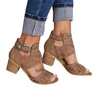 Sandalen Damen Sommer Sandalen Damen Sommer Frauen Elegant Flache Bequem Keilabsatz Sandaletten Mit Absatz Plateau Blockabsatz Vintage Retro Keilsandaletten mit Strass K033