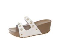 Sandalen Damen Sommer - Trekkingsandalen Damen Breite Füße Mit Wechselfußbett Latschen Barfussschuhe Outdoor Treckingsandalen Bequeme Sportsandalen Keilsandaletten Sandaletten Bequem Kleidung Weiß 36