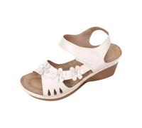 Sandalen Damen Sommer Trekkingsandalen Damen Sportsandalen Leichte Glitzer Latschen Wandersandalen Bequeme Treckingsandalen Keilsandaletten Wassersandalen Outdoor Sandaletten Bequem Kleidung Weiß 41