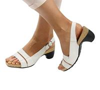 Sandalen Damen Sommer Wildleder Spitz Party Basic Sandalen Blockabsatz High Heels Pumps Sommerschuhe Vintage Sandalen Schnalle Abendschuhe Shoes