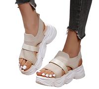 Sandalen Für Breite Füße Damen Weite H Mit Fussbett Barfuß Ortopädicheschuhe Muffin-Sandalen Mesh Sandalen Sandalen Slingback Schnürsandalen Sommerschuhe