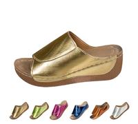 Sandalen für Damen, mit Fußgewölbeunterstützung, breite Passform, orthopädische Wanderschuhe, Ballenzeh-Korrektur, Diabetes-Sandalen, Schlupfschuhe, Leder, Slipper, Sommer, bequeme Pantoletten, Strand