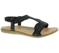 Sandalen glatter Boden flach BLACK - Gr. - 38