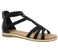Sandalen glatter Boden flach BLACK - Gr. - 38