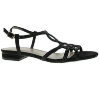Sandalen glatter Boden flach BLACK - Gr. - 42