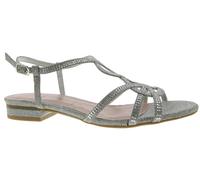 Sandalen glatter Boden flach SILVER - Gr. - 37