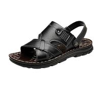 Sandalen Herren Leder,Laufsandalen FüR MäNner Breite FüßE Sommer Trekkingschuhe Herren 44 Outdoor Sandalen Wasserfest Beach Sandals Mit Offenem Zehenbereich Sportlich Sandals Anti-Rutsch Wandersandale