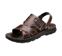 Sandalen Herren Leder,Laufsandalen FüR MäNner Breite FüßE Sommer Trekkingschuhe Herren 44 Outdoor Sandalen Wasserfest Beach Sandals Mit Offenem Zehenbereich Sportlich Sandals Anti-Rutsch Wandersandale