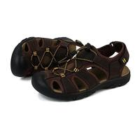 Sandalen Herren Leder Strand Wandersandale Trekkingsandalen Outdoorschuhe Sommer Freizeitschuhe Wanderschuhe Männer Sport-Outdoor Wasser Fischer Atmungsaktive Sandale
