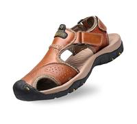 Sandalen Herren Sommer rutschfest Geschlossene Leicht Sandale Trekkingsandalen Bequem Outdoor Elegant Strand Trekking Schuhe Sport Reisen Sommerschuhe Retro Wandersandalen