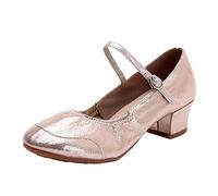 Sandalen mit Absatz für Damen - Hohe Absätze für Damen, elegant, für Zeremonien, großer Absatz, quadratische Spitze, Schnalle, Gold, Silber, Rosa Schwarz, Abend, Hochzeit, Plateau, bequem, Kunstleder