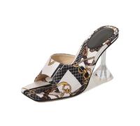 Sandalen mit Absatz und quadratischer Zehenpartie für Damen, Pantoletten zum Hineinschlüpfen, Sommersandalen, 8,9 cm hohe Absätze,Schwarz,46 EU