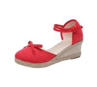 Sandalen Mit Keilabsatz Damen Plateau Sommer Schuhe Espadrilles Keilsandalen Weisse Sommerschuhe Trendige Geschlossene Sandale Keilpumps Weite H Keilsandaletten Brautschuhe