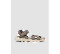 s.Oliver Damen Sandalen flach mit Klettverschluss Elastisch, Braun (Taupe), 37 EU