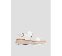 s.Oliver Damen Sandalen aus Leder Plateau, Weiß (White), 40 EU