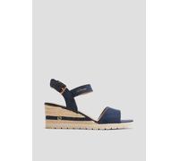 s.Oliver Damen Sandalen mit Keilabsatz Sommer, Blau (Navy), 37