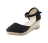 Sandalen Sommer Peeptoe Plateau Sandalen Damen Sommer Elegante Sandals Keilsandale Böhmen Strandsandalen Peeptoe Plateau Hausschuhe Atmungsaktive Schuhe Beiläufige