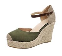 Sandalen Sommer Peeptoe Plateau Wandersandalen Sommer Vintage Elegant Orthopädische Sandalen Hausschuhe Damen große Keilabsatz Plattform Clogs Outdoor Mit Absatz