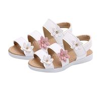 Sandales Mädchen Sandalen Sommer Leder Blumen Modische Perlenblumen-Prinzessin-Sandalen Prinzessin Schuhe Kleinkind Sommerschuhe Leder Sandaletten Leicht Mädchenschuhe Slide